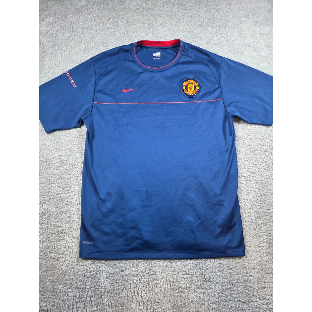 Nike Manchester United Shirt XL Blue Mens Soccer Training Top NikeFIT